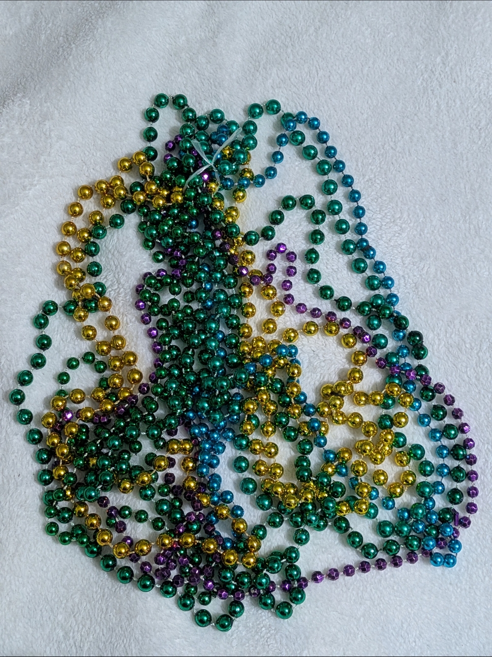 Mardi Gras Traditional Purple, Green, & Gold Bead Necklace Bulk Lot